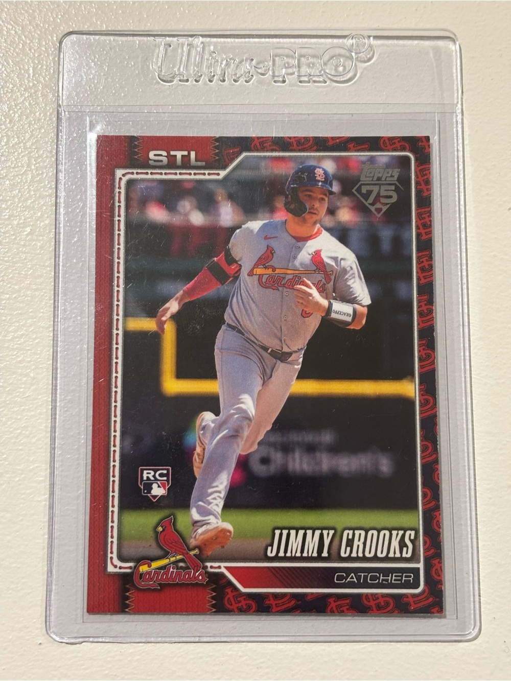 2026 Topps Series 1 Jimmy Crooks Cardinals Team Logo Border Rookie Card #73 RC